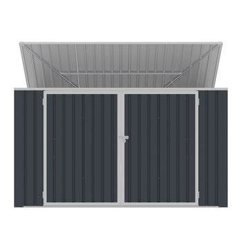 Roskakatos 3 jäteastialle 237 x 101 x 131 cm – teräslevy, avattava katto, tuuletus