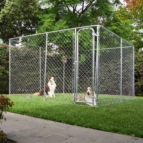Hundbur 228 x 228 x 182 cm – galvaniserat stål, 2,3 mm stålnät, enkel att montera