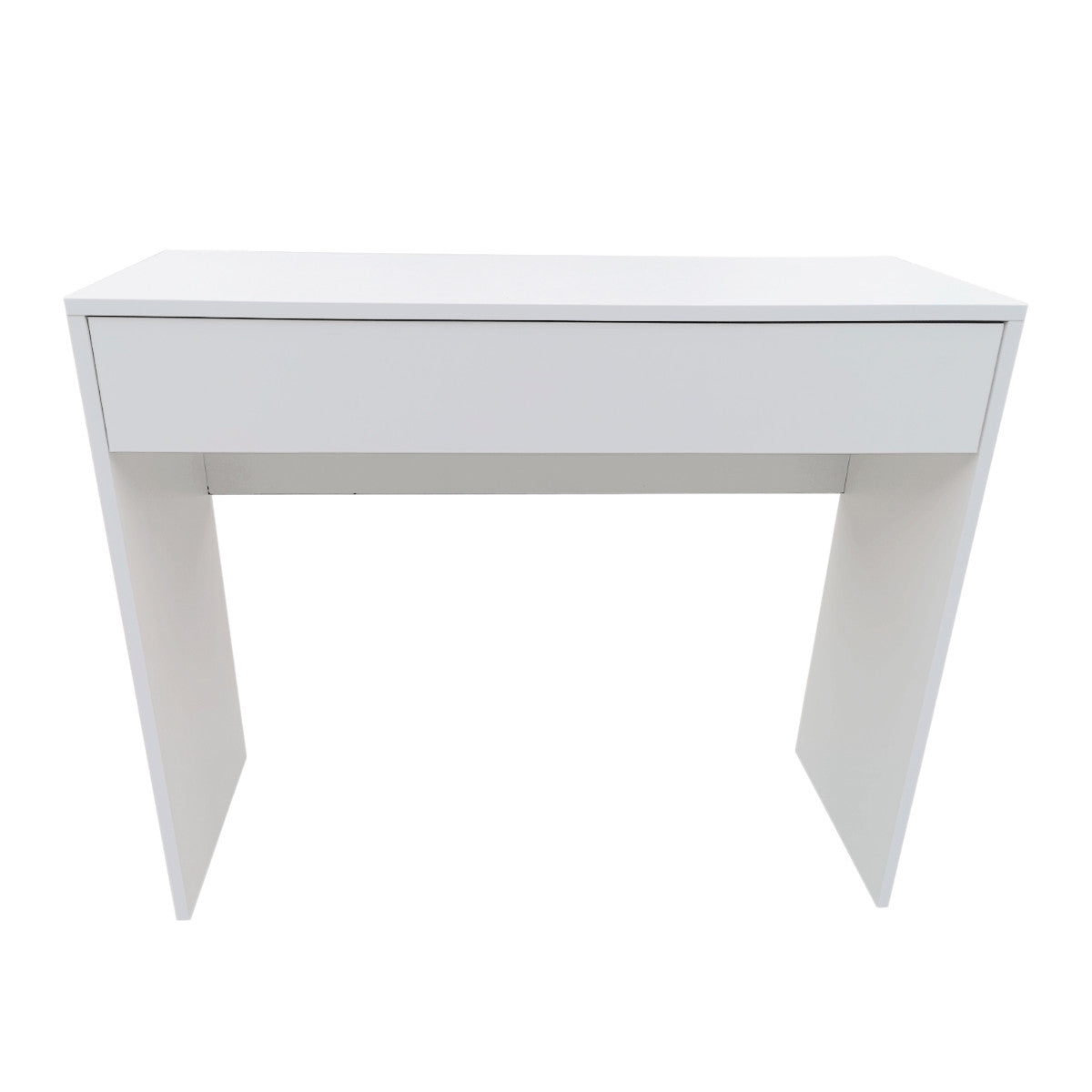 Pohjola Indoor Hollywood Meikkipöytä Valoilla & Leveällä Laatikolla, 91 x 35 x 76/122 cm, Valkoinen