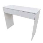 Pohjola Indoor Hollywood Meikkipöytä Valoilla & Leveällä Laatikolla, 91 x 35 x 76/122 cm, Valkoinen