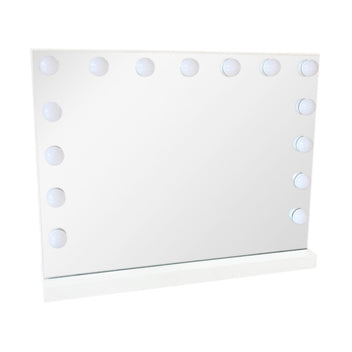 Hollywood-sminkspegel med belysning 58 x 46 cm – 3 ljusinställningar, bord- och väggmontering