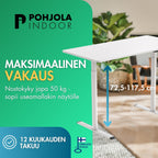 Pohjola Indoor Sähköpöytä 120x60, Valkoinen, 72 - 117 cm korkeus