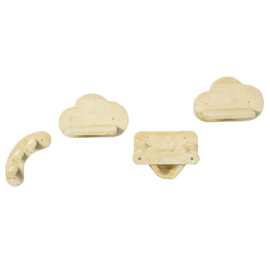 Kattklättervägg, 4 delar, beige