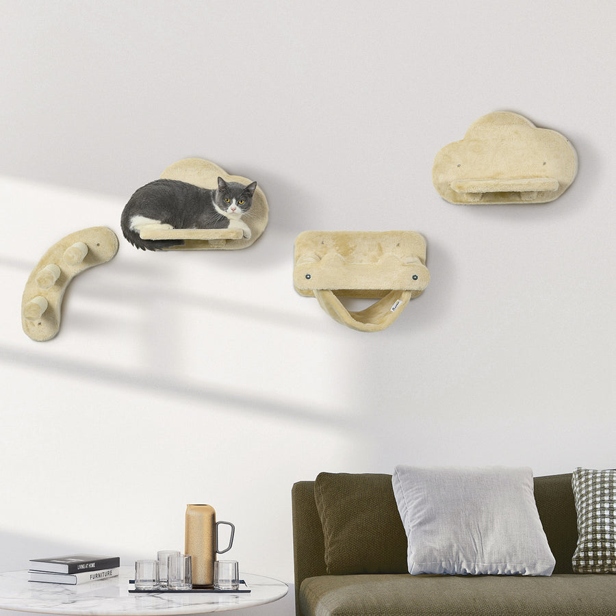 Kattklättervägg, 4 delar, beige