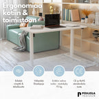 Pohjola Indoor Sähköpöytä 120 x 60cm, Valkoinen