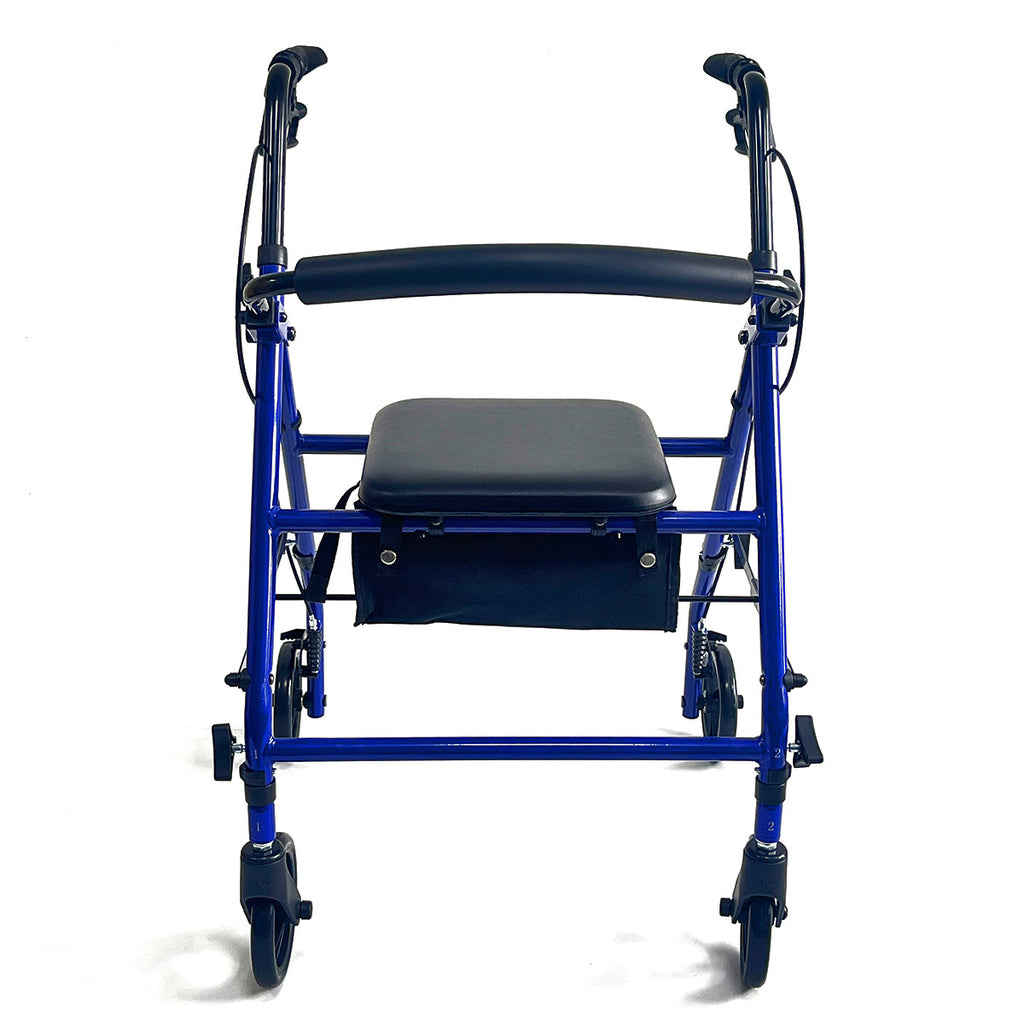 VARMA Kevyt Rollaattori Säilytyslaukulla & Selkänojalla, Sininen