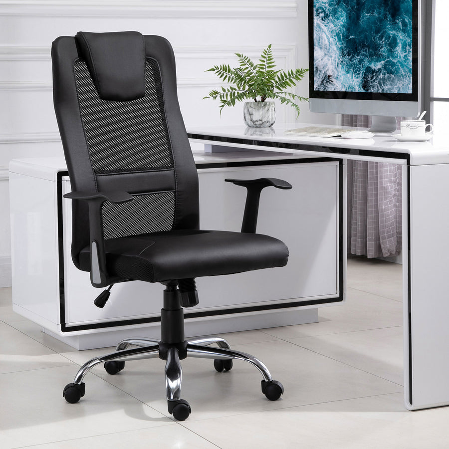 Ergonominen toimistotuoli, korkeussäädettävä, kallistustoiminnolla ja käsinojilla, kantavuus 120 kg, musta