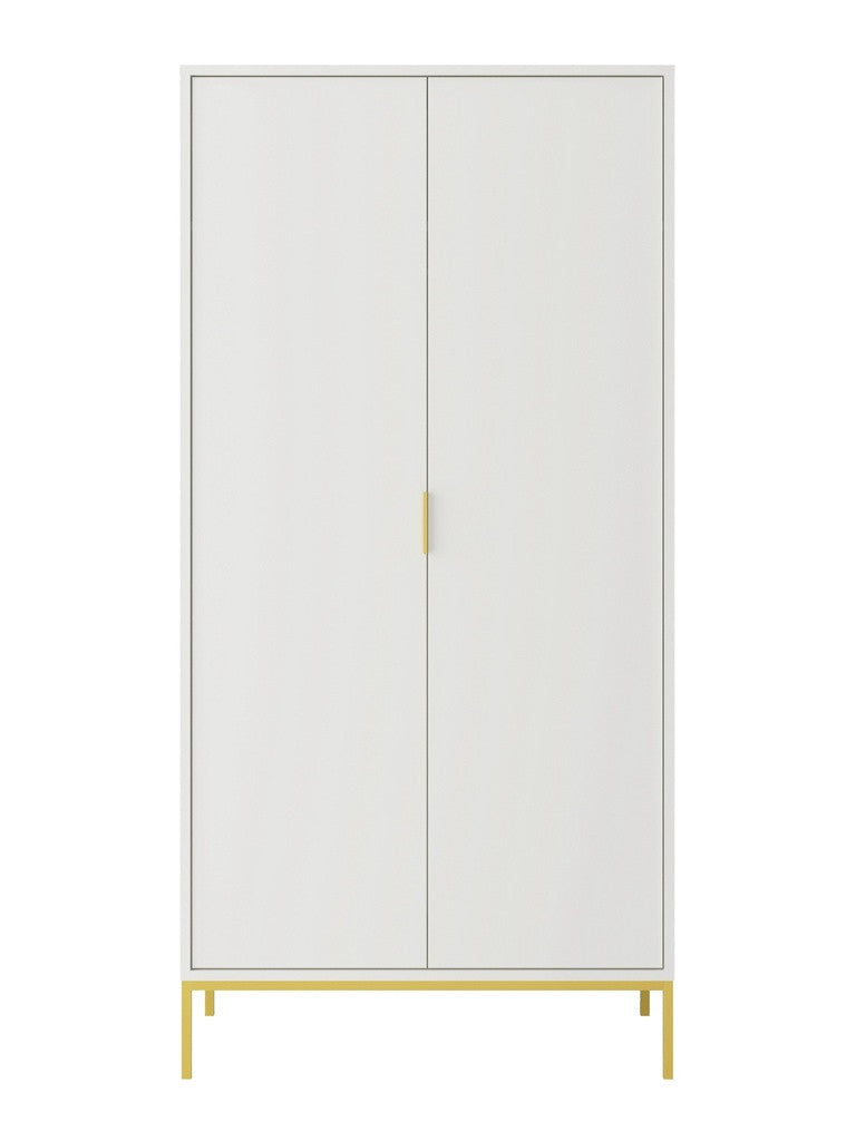 Kocot Austin vaatekaappi L100 cm, valkoinen/kulta