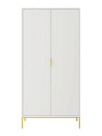 Kocot Austin vaatekaappi L100 cm, valkoinen/kulta