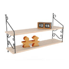 Chic Home Senja 2-delad vägghylla 70x20xH51 cm, ljusbeige/svart