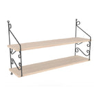 Chic Home Senja 2-delad vägghylla 70x20xH51 cm, ljusbeige/svart