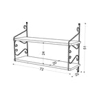 Chic Home Senja 2-tasoinen seinähylly 70x20xK51 cm, valkoinen/musta