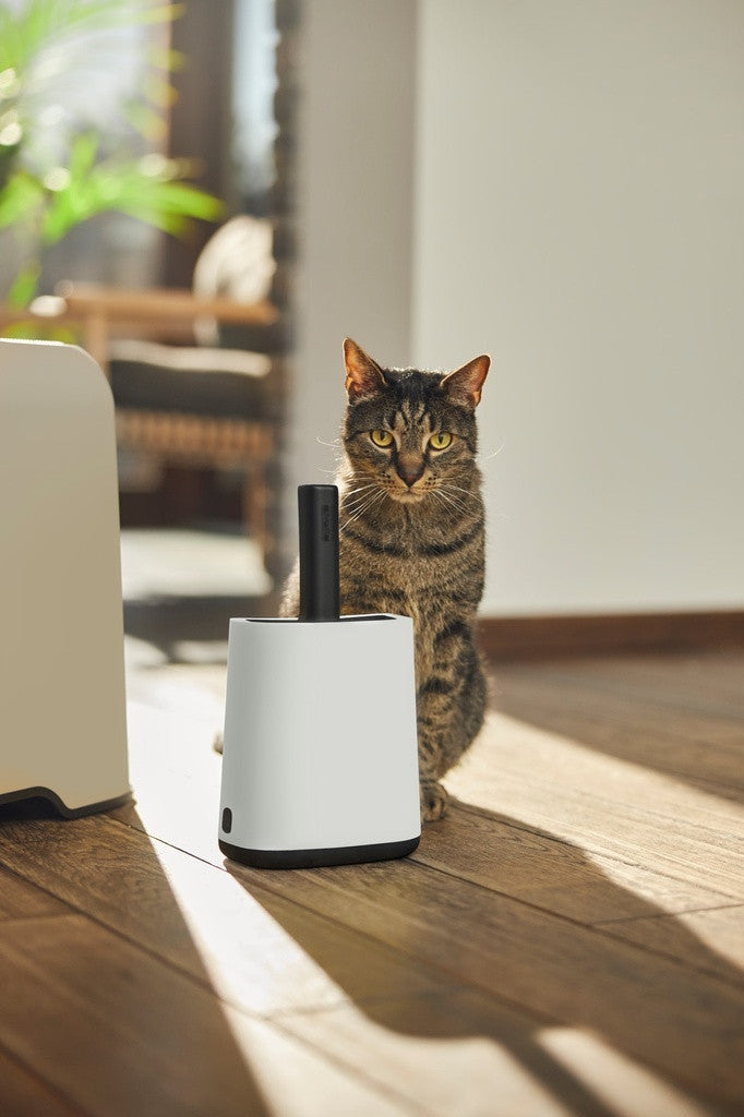 MyPet kattströskopa med skopa och påsbehållare, vit