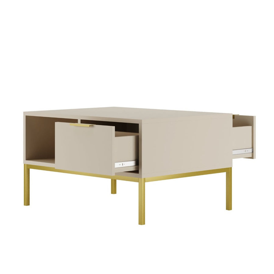 Kocot Austin soffbord L80 cm, naturvit/guld