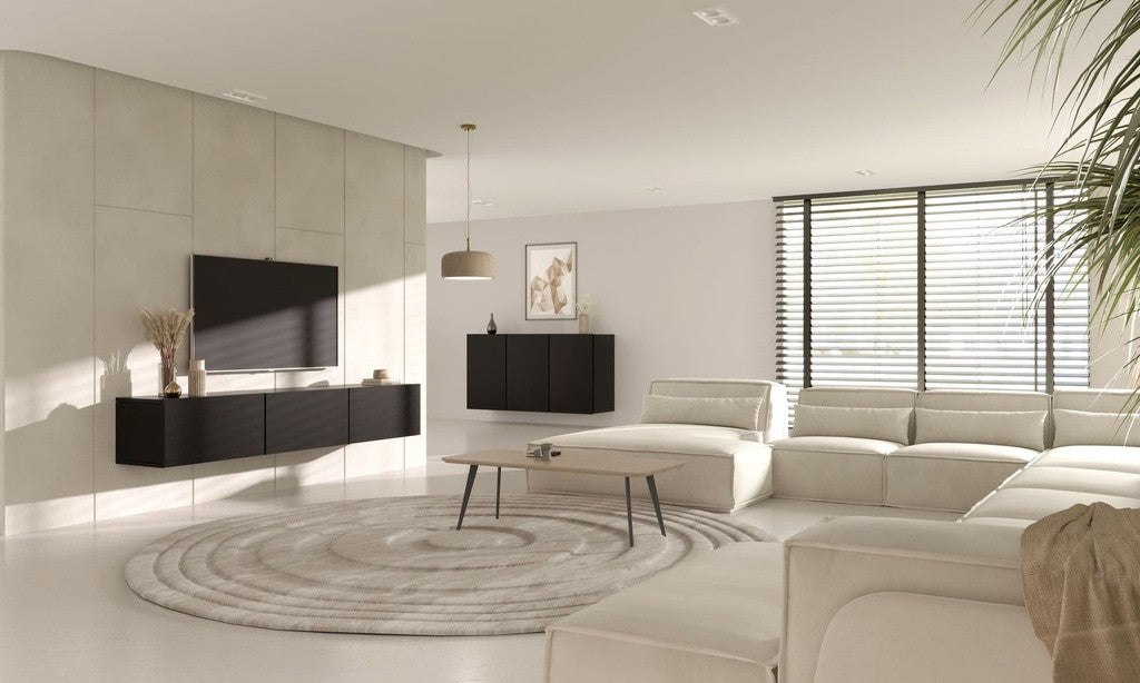 Kocot Dallas TV-taso L180 cm, musta