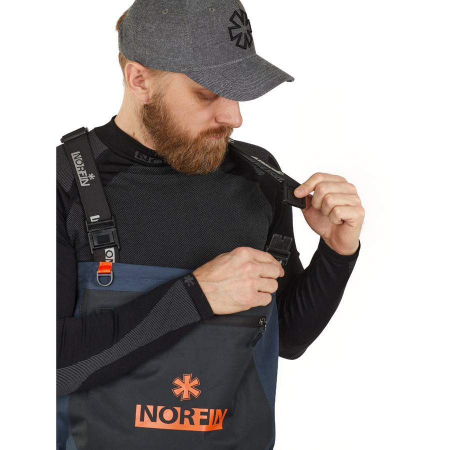 Norfin vadarbyxor med stövlar Pilot Bootfoot, svarta 43 - M