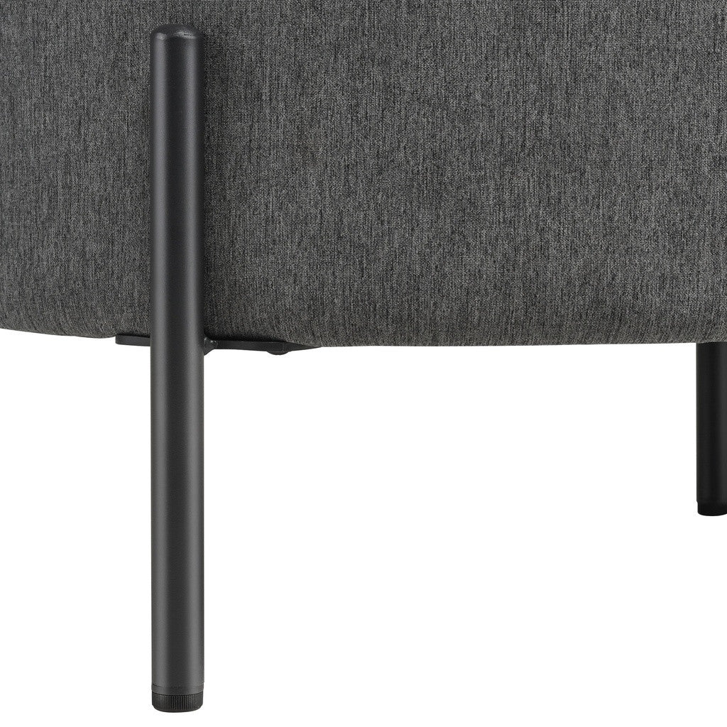 Chic Home Collection Rahi kangasverhoilulla, pyöreä Ø75cm, tummanharmaa