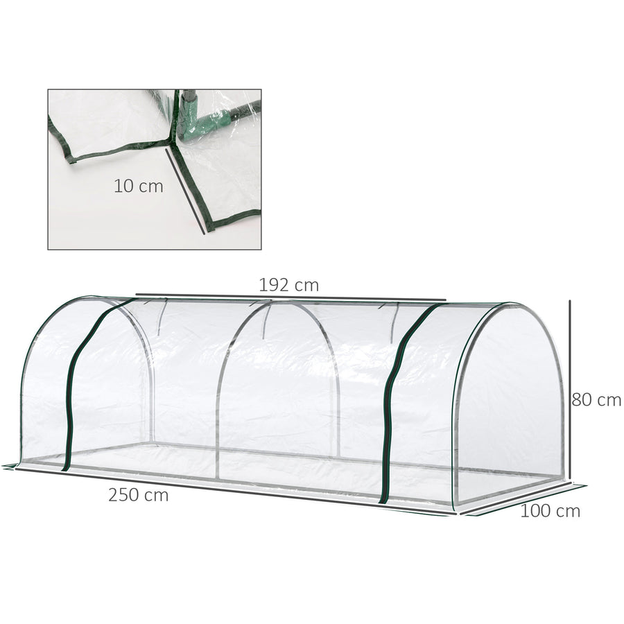 Tunnelväxthus 250x100x80cm, Transparent