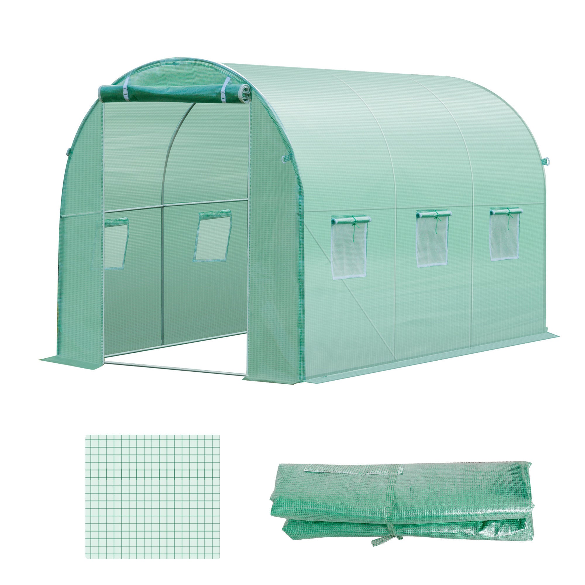 Tunnelikasvihuoneen Muovipeite 3x2x2m, vihreä