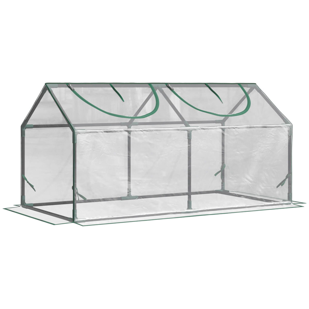 Litet plastväxthus med PVC-överdrag 120x60x60cm