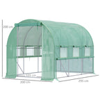 Kasvihuone Ikkunoilla 2.95 x 2 x 2 m Vihreä