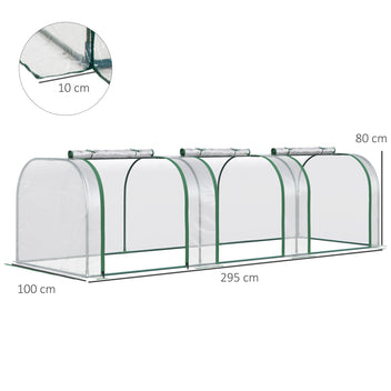 Tunnelväxthus 295 x 100 x 80 cm, transparent