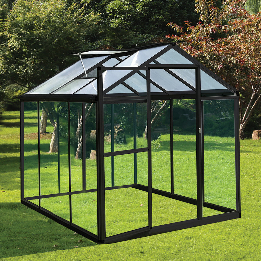 Hybridikasvihuone 3,3 m² – 182 x 190 x 195 cm, polykarbonaattikatto, sokkeli