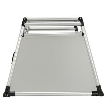 Hundbur 81 x 56 x 64 cm – aluminiumram, MDF-paneler, rundade rör