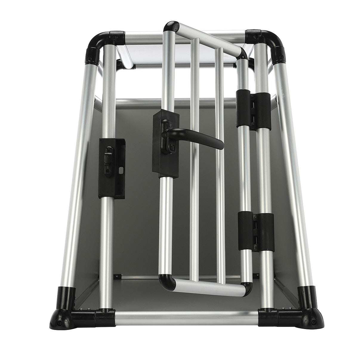 Hundbur 81 x 56 x 64 cm – aluminiumram, MDF-paneler, rundade rör