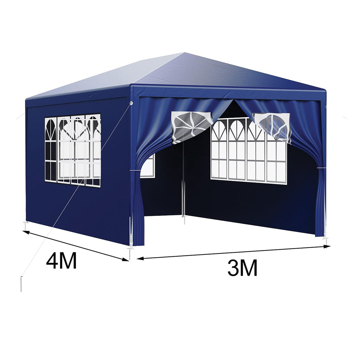 POHJOLA GARDEN Juhlateltta / Paviljonki irrotettavilla sivuilla 3x4m PE, sininen