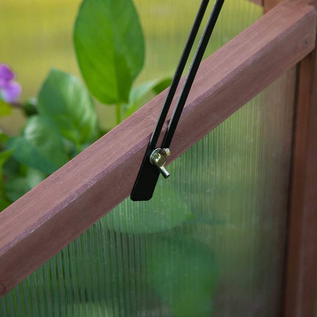 Korotettu Istutuslaatikko / Pienoiskasvihuone Kuusipuusta 90 x 50 x 93 cm Ruskea