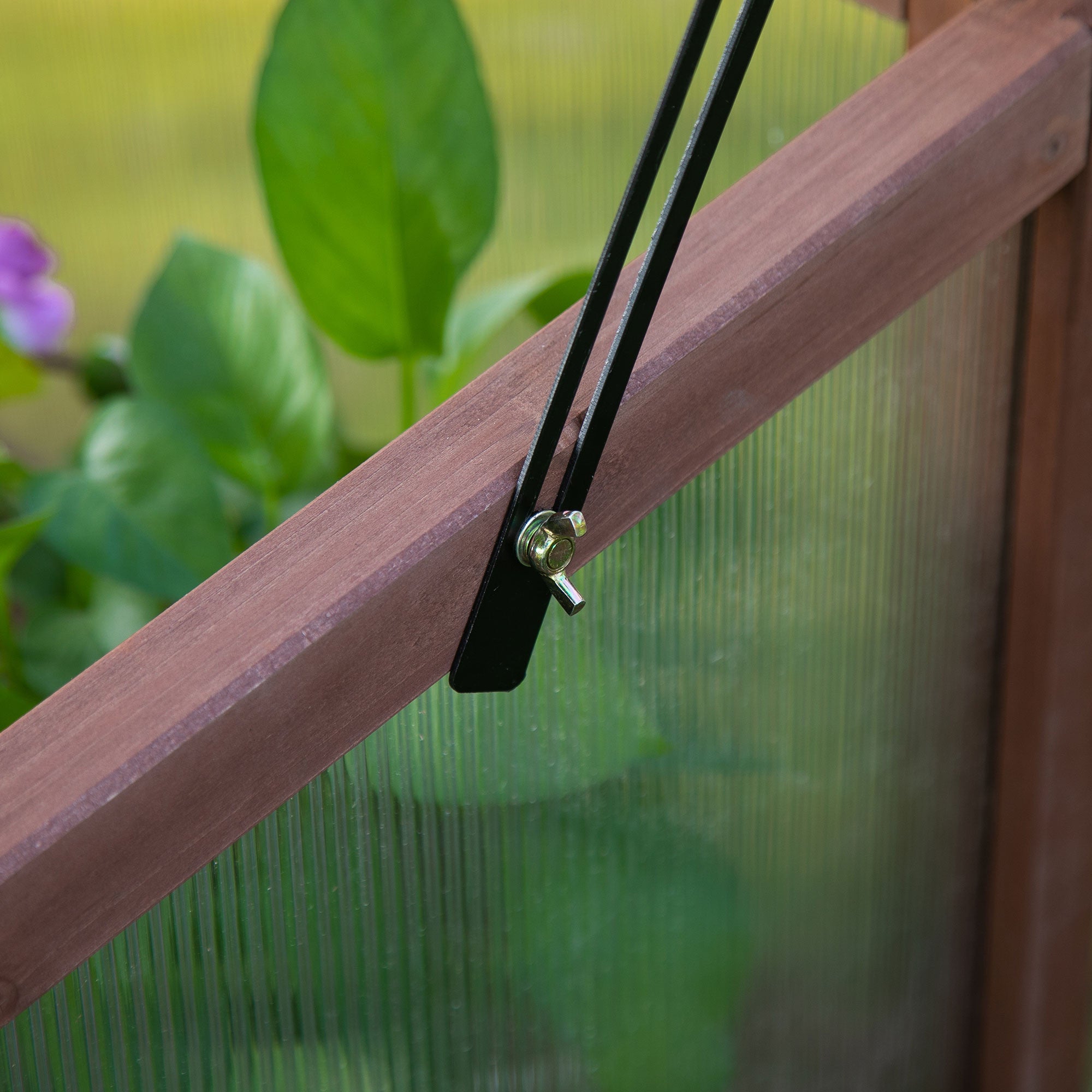 Korotettu Istutuslaatikko / Pienoiskasvihuone Kuusipuusta 90 x 50 x 93 cm Ruskea