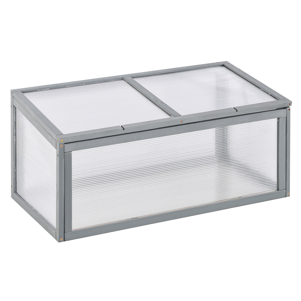 Litet växthus/planteringslåda tillverkad av gran 90 x 46 x 40 cm Grå