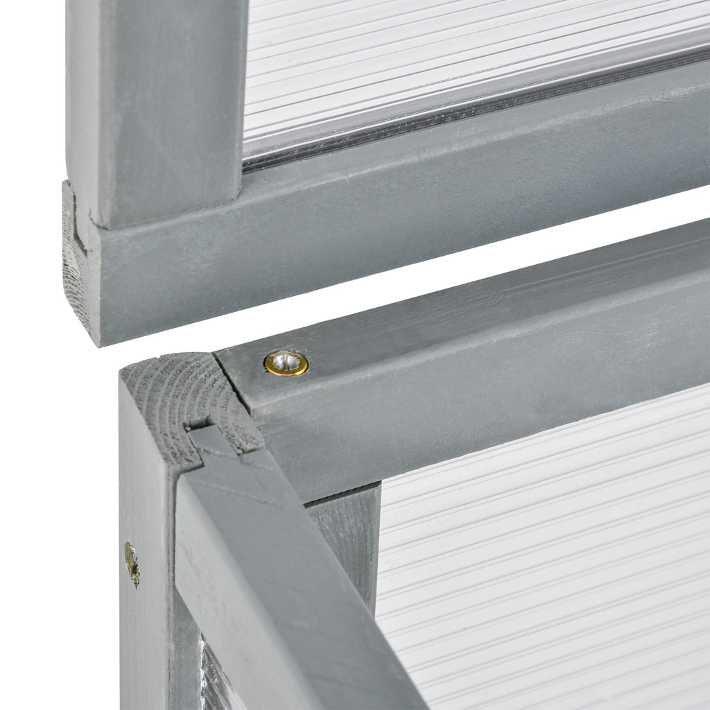 Pieni Kasvihuone / Istutuslaatikko Kuusipuusta 90 x 46 x 40 cm Harmaa