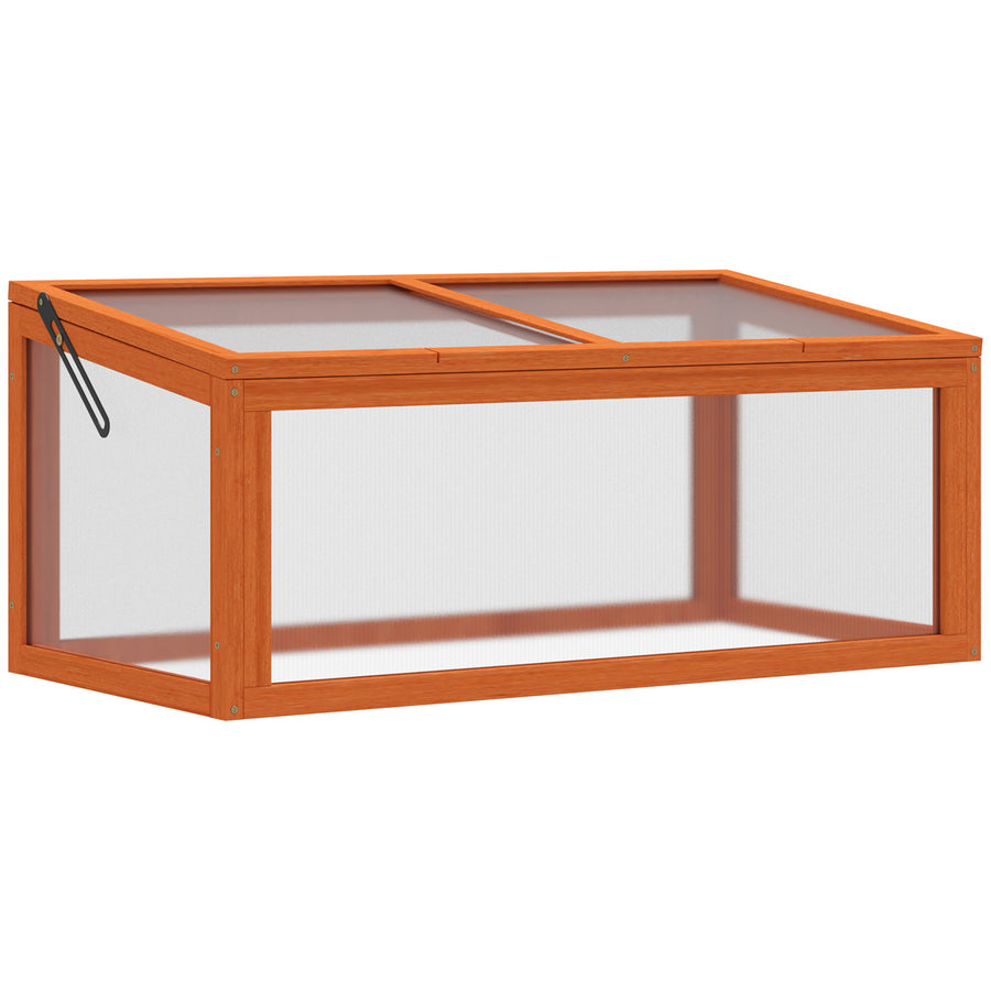 Pieni Kasvihuone / Istutuslaatikko Kuusipuusta 90 x 46 x 40 cm Oranssi