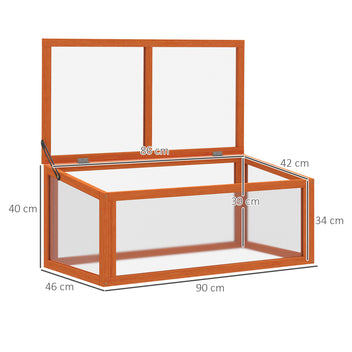 Pieni Kasvihuone / Istutuslaatikko Kuusipuusta 90 x 46 x 40 cm Oranssi