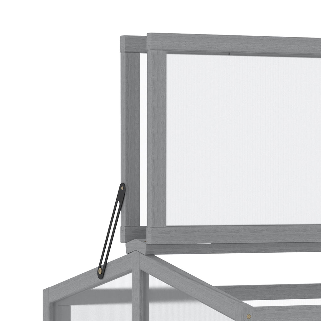 Pieni Kasvihuone / Istutuslaatikko Mänty 90 x 80 x 58 cm Harmaa