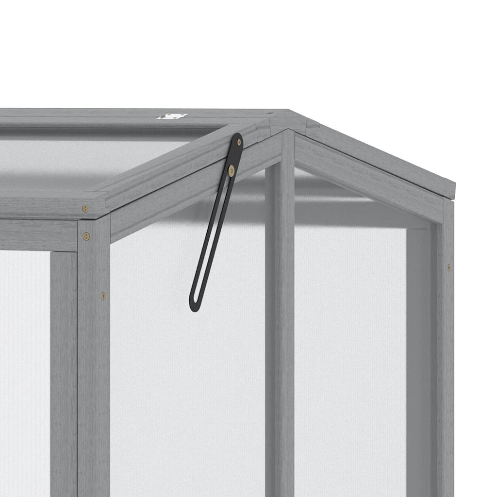 Pieni Kasvihuone / Istutuslaatikko Mänty 90 x 80 x 58 cm Harmaa