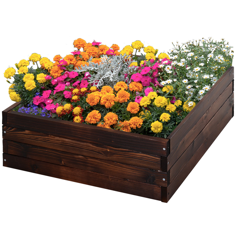 Planteringslådor 60 x 60 x 23 cm Gran Mörkbrun