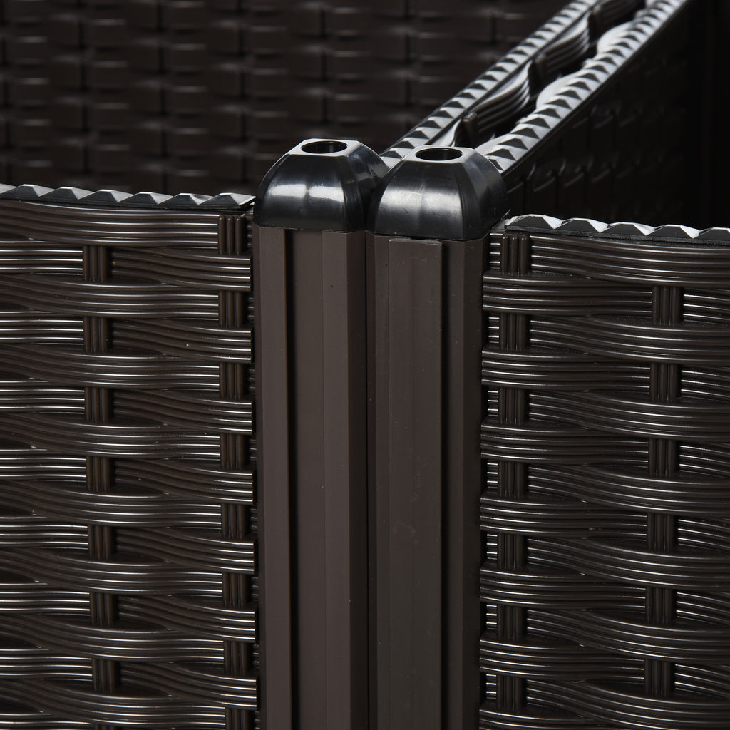 Korotetut Istutuslaatikot 4kpl Polyrottinki 40 x 40 x 44 cm Tummanruskea