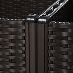 Korotetut Istutuslaatikot 4kpl Polyrottinki 40 x 40 x 44 cm Tummanruskea