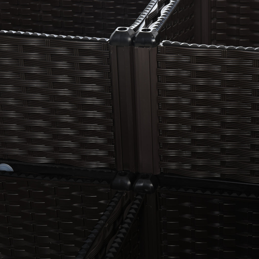 Korotetut Istutuslaatikot 4kpl Polyrottinki 40 x 40 x 44 cm Tummanruskea