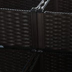 Korotetut Istutuslaatikot 4kpl Polyrottinki 40 x 40 x 44 cm Tummanruskea