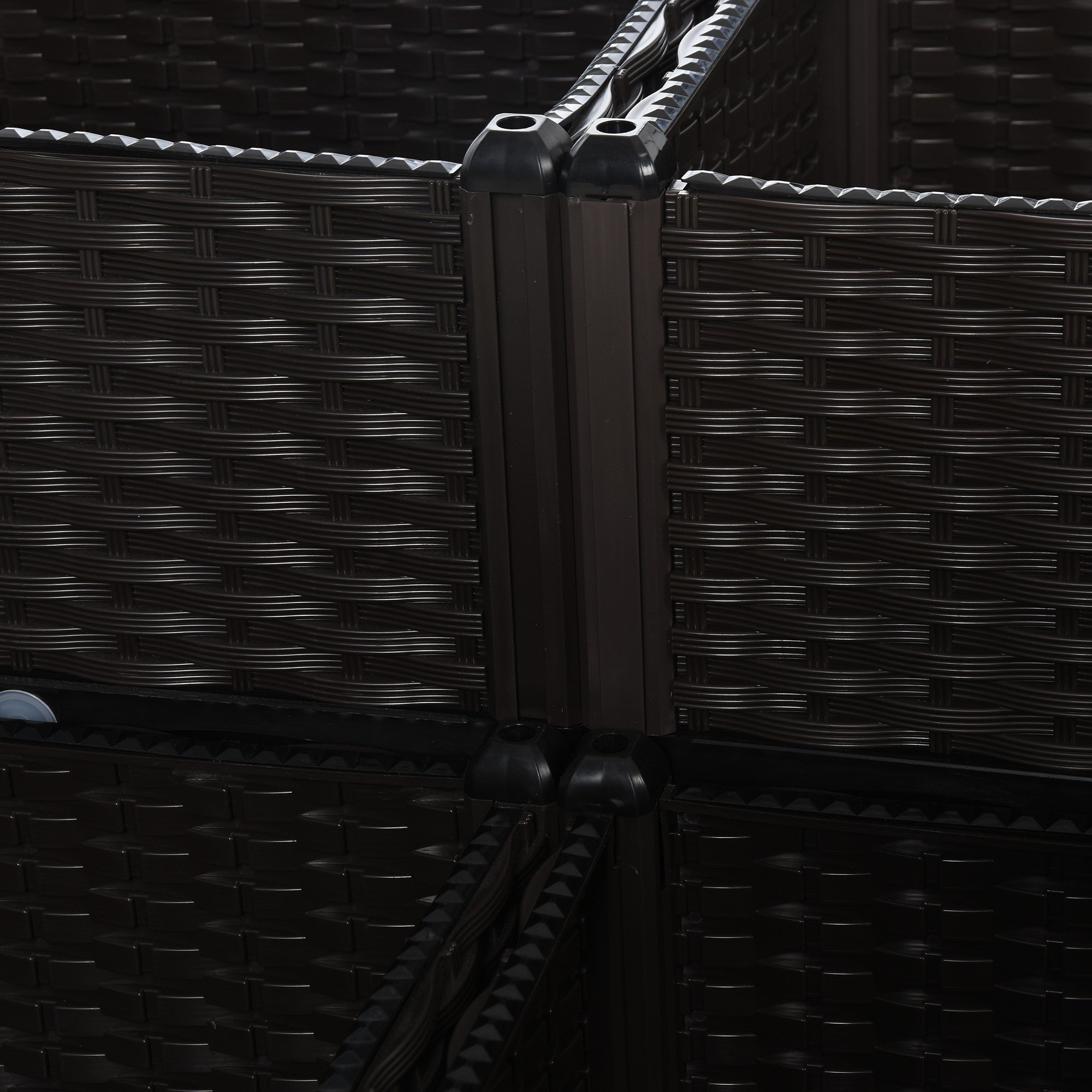 Korotetut Istutuslaatikot 4kpl Polyrottinki 40 x 40 x 44 cm Tummanruskea