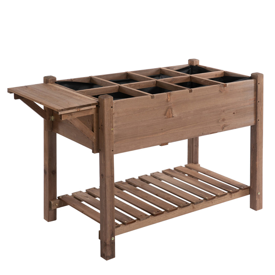 Korotettu Istutuslaatikko Kuusipuusta 123 x 54 x 80 cm Ruskea