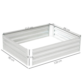 Planteringslåda 120 x 90 x 30 cm Galvaniserat stål Silver