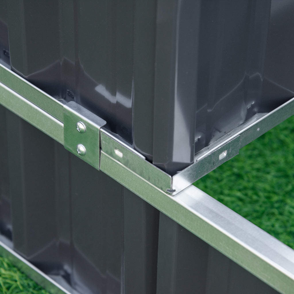 Istutuslaatikko 3-Kerrosta 118 x 118 x 62 cm Kuusipuusta Harmaa