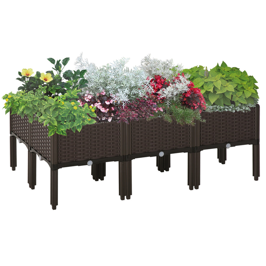 Korotettu Istutuslaatikko 6kpl 40 x 40 x 44 cm Ruskea