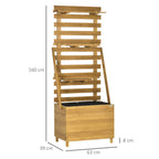 Istutuslaatikko Säleiköllä Ja Hyllyillä Massiivipuusta 63 x 39 x 160 cm Natural