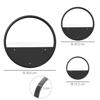 Väggkrukor / Planteringslådor Vägg 3 st Stål och akryl Svart